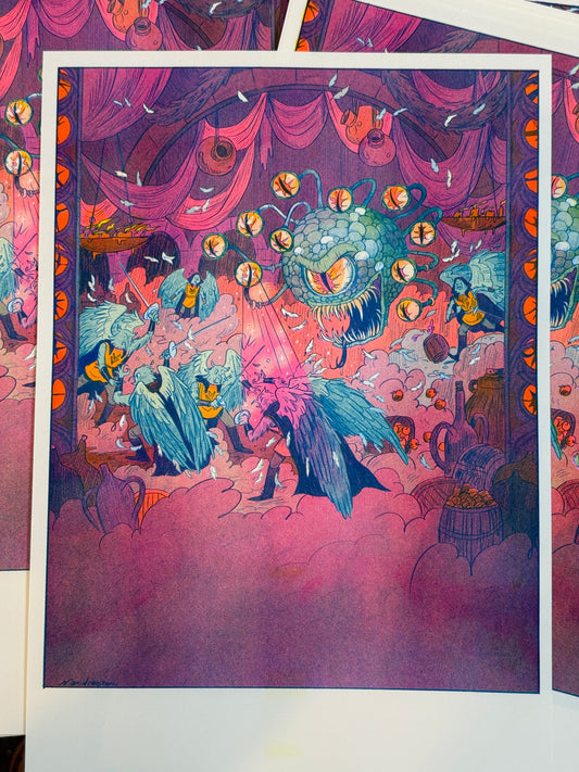 Large Beholder’s Charm Ray - Bribery Riso Print
