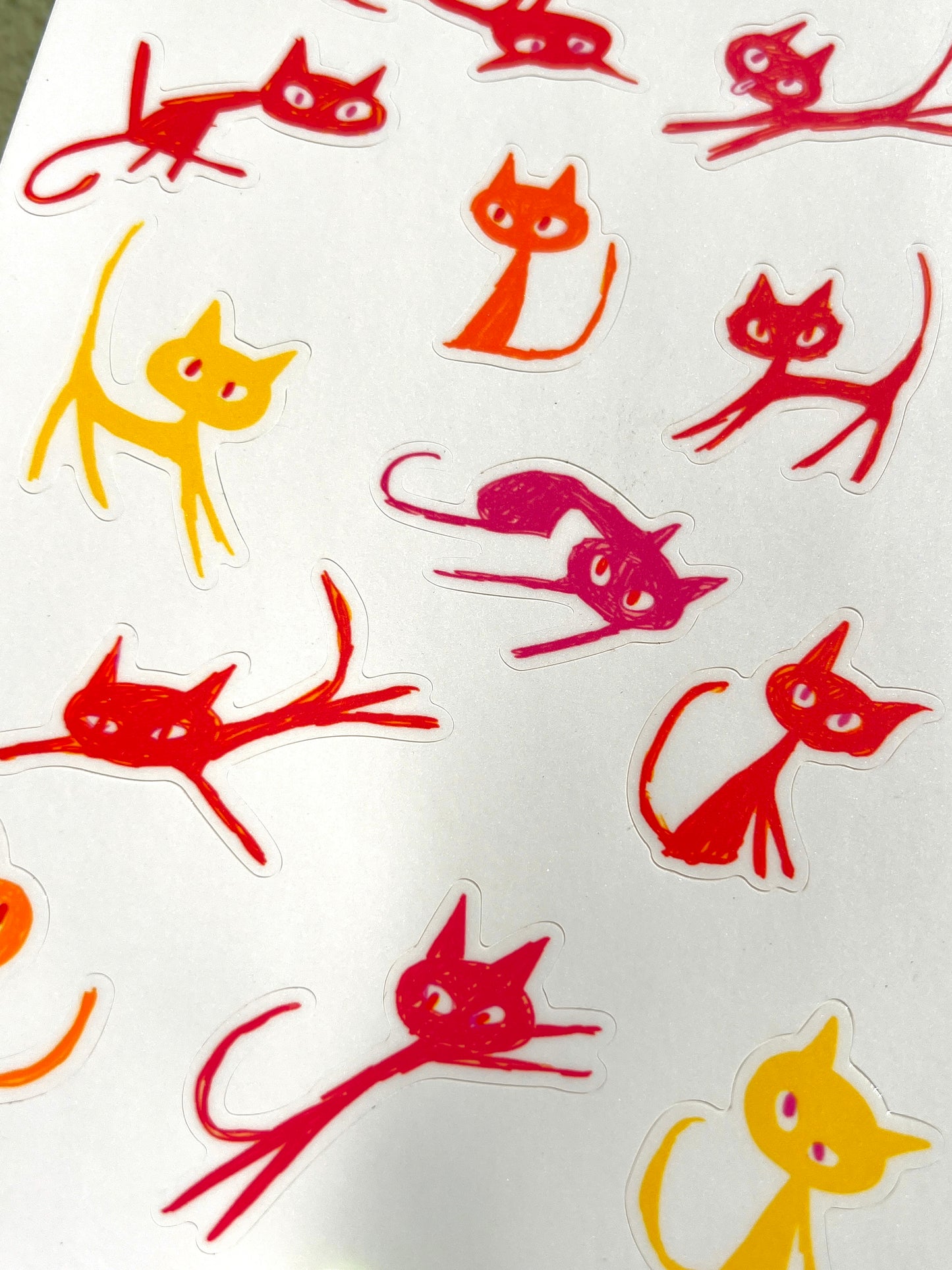 Pink Cats Sticker Sheet