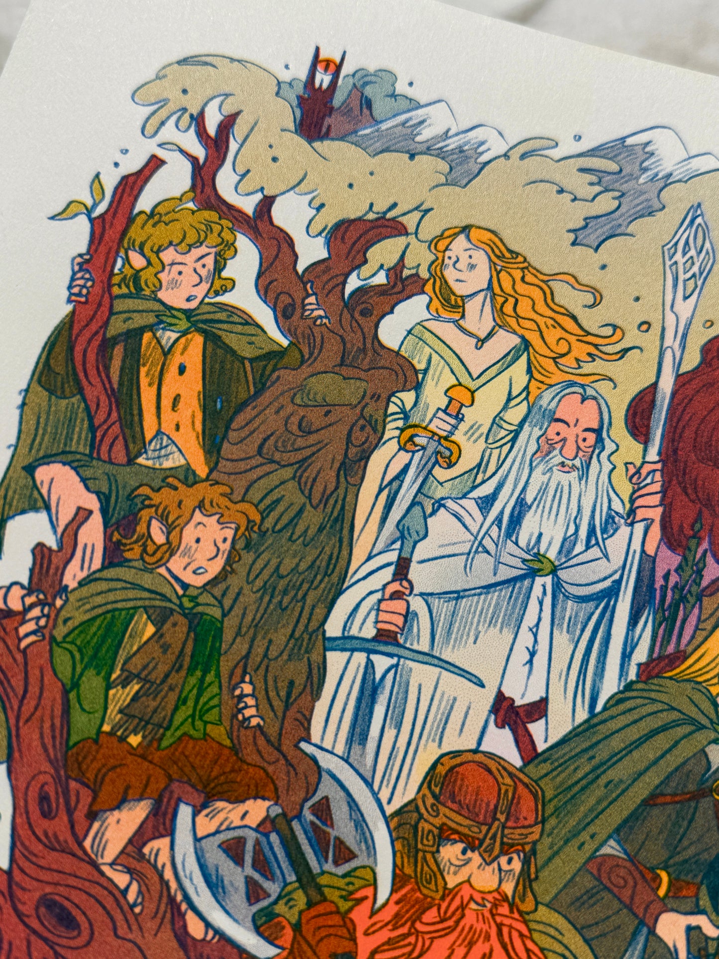 Lord of the Rings, Two Towers Print - Small Riso Print