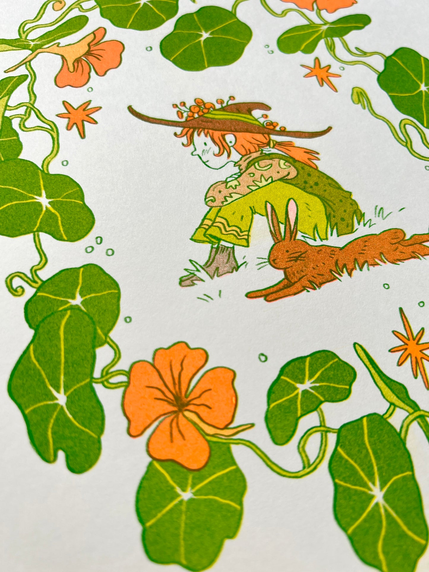 Nasturtium Witch Riso Print