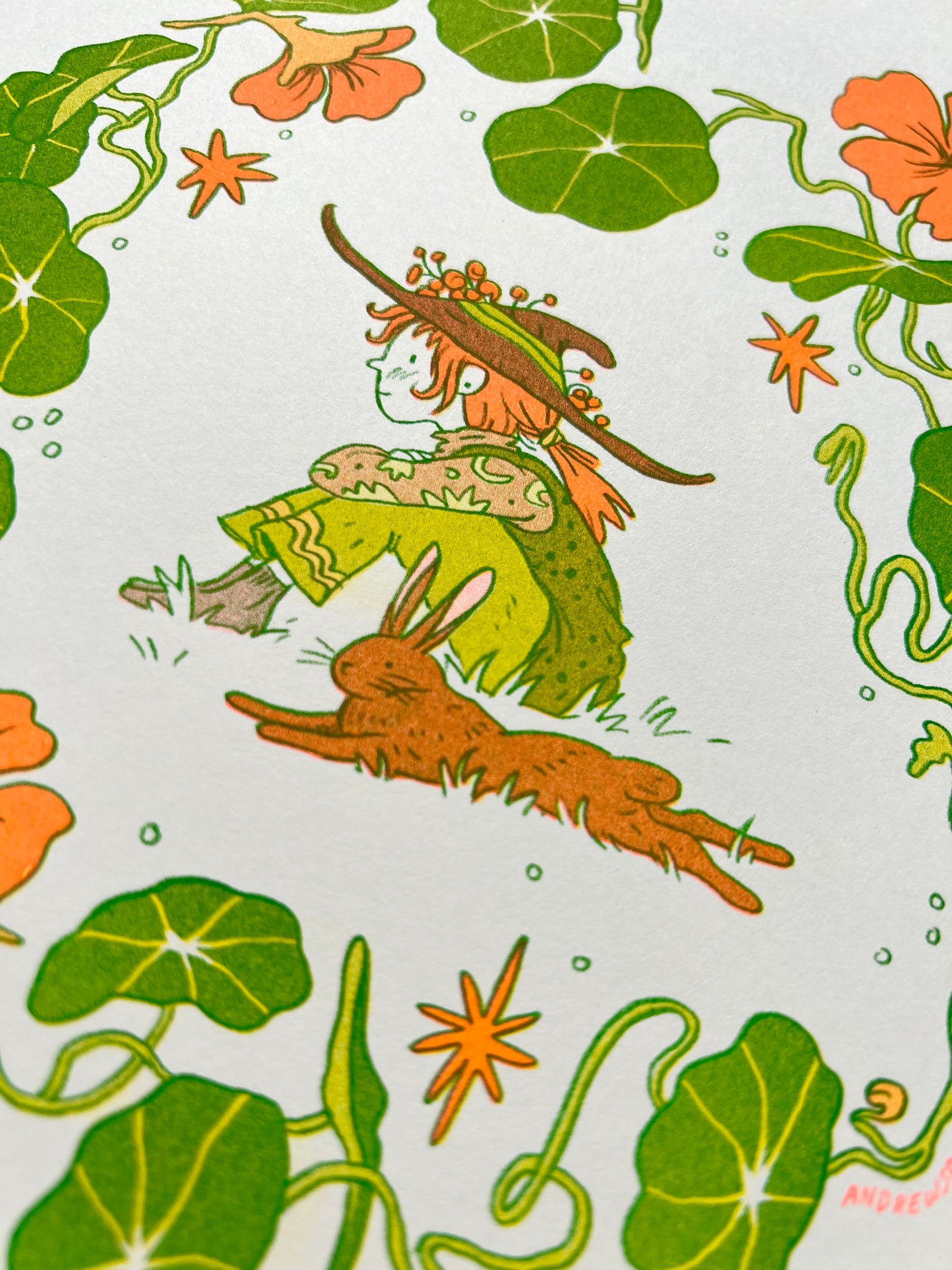 Nasturtium Witch Riso Print