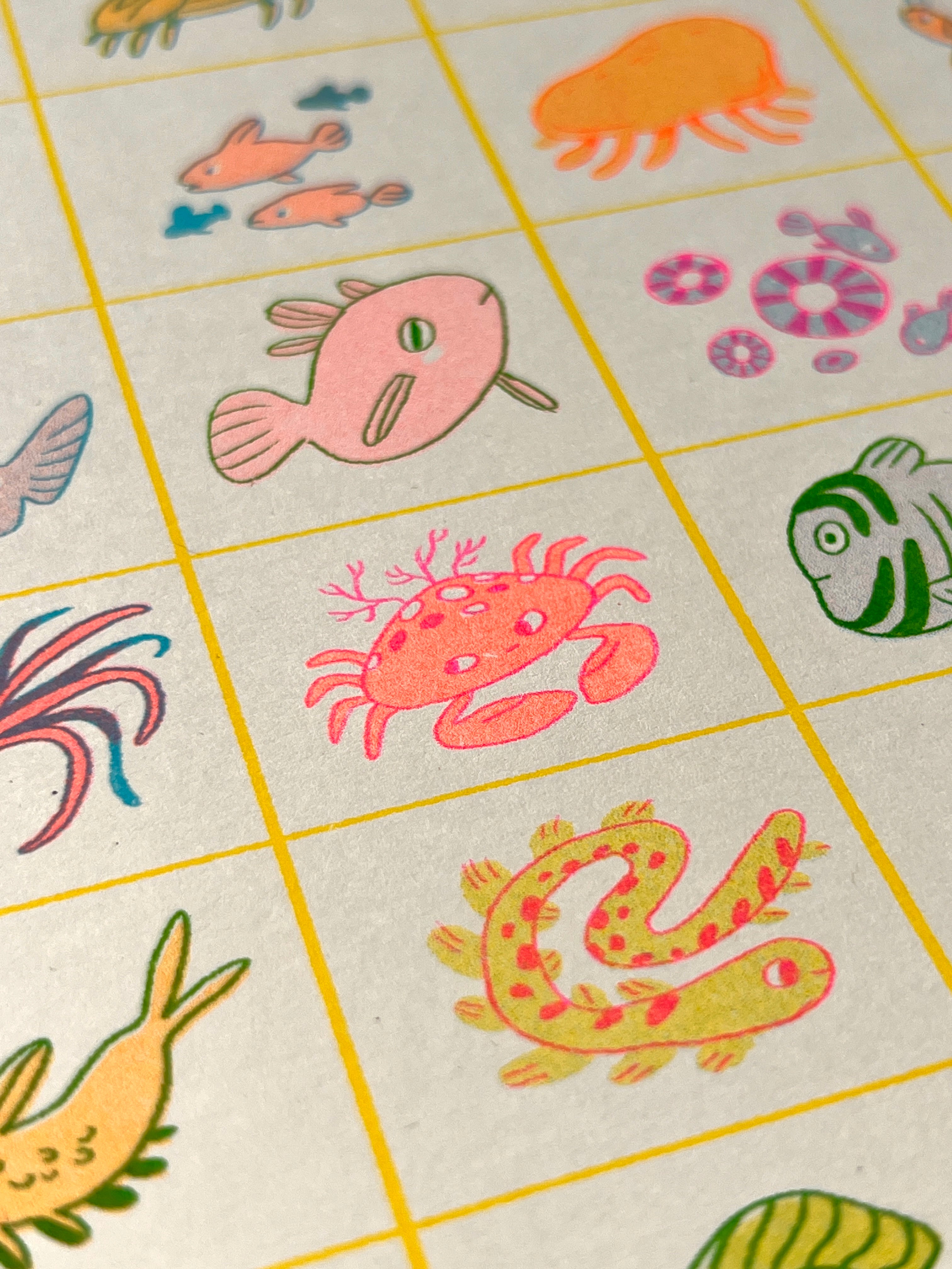 Grid Fish Fish Grid Large Riso Print – natalie andrewson