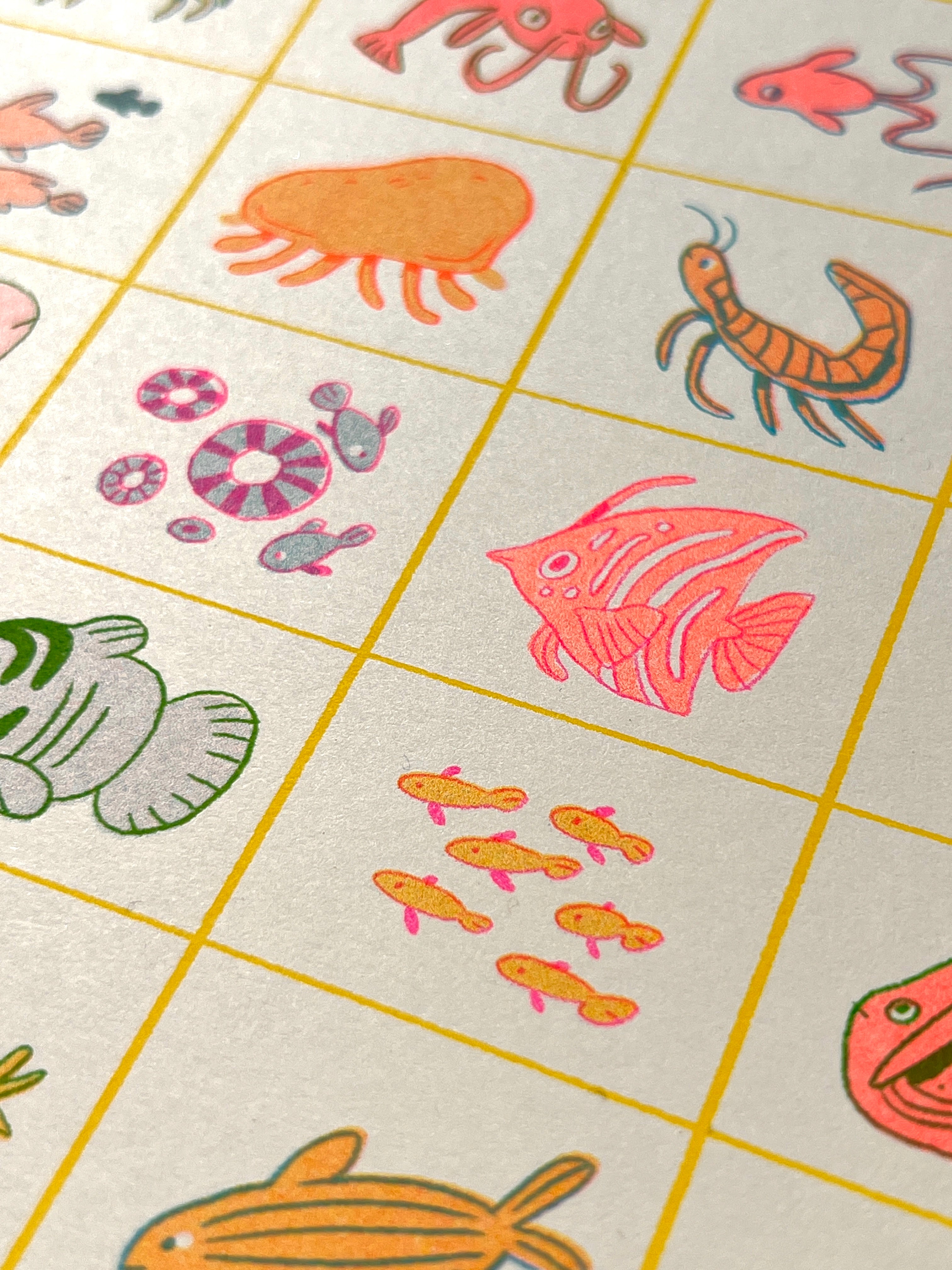 Grid Fish Fish Grid Large Riso Print – natalie andrewson