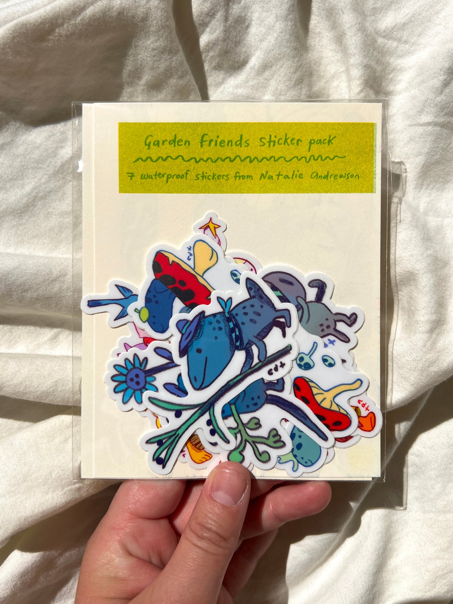 Garden Friends Sticker pack - Set Of 7 Fun Character Stickers