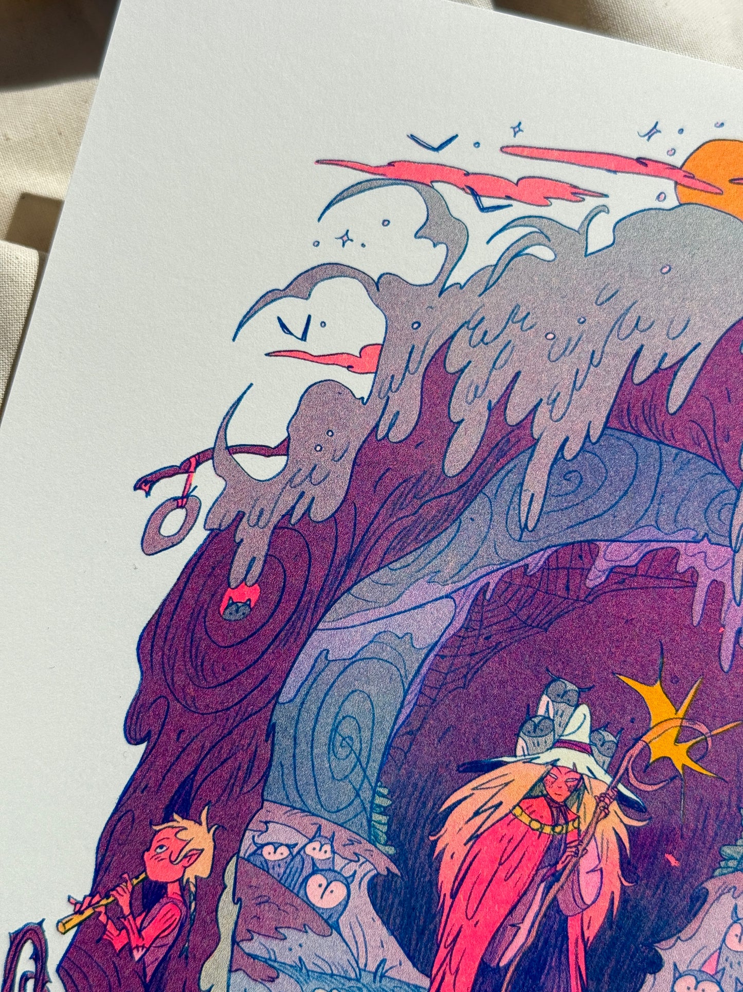 The Moon Witch Large Riso Print / Woodfolk Collection