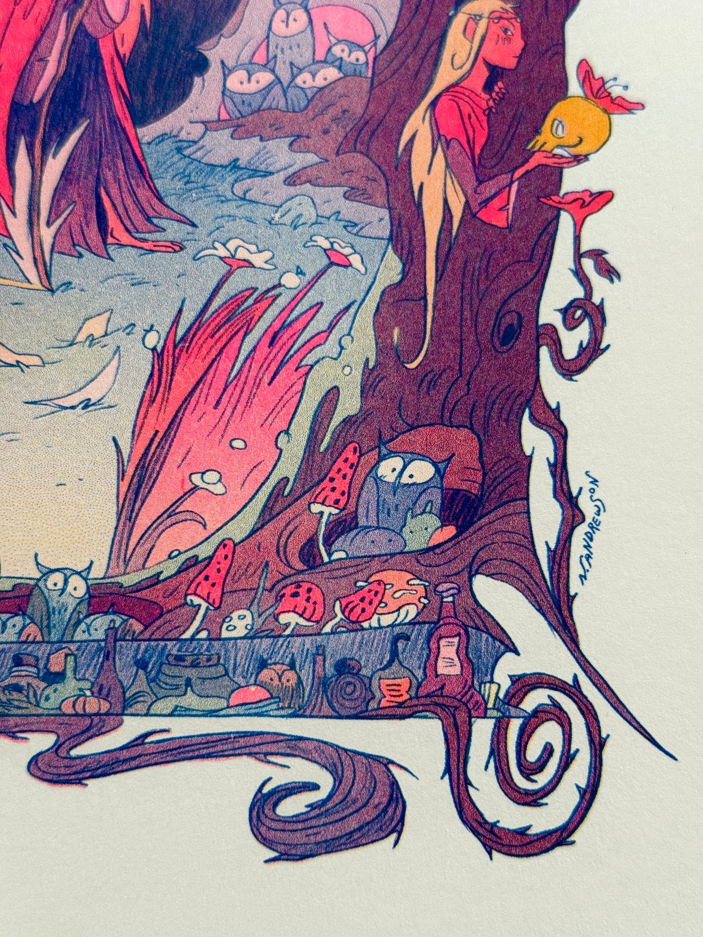 The Moon Witch Small Riso Print / Woodfolk Collection