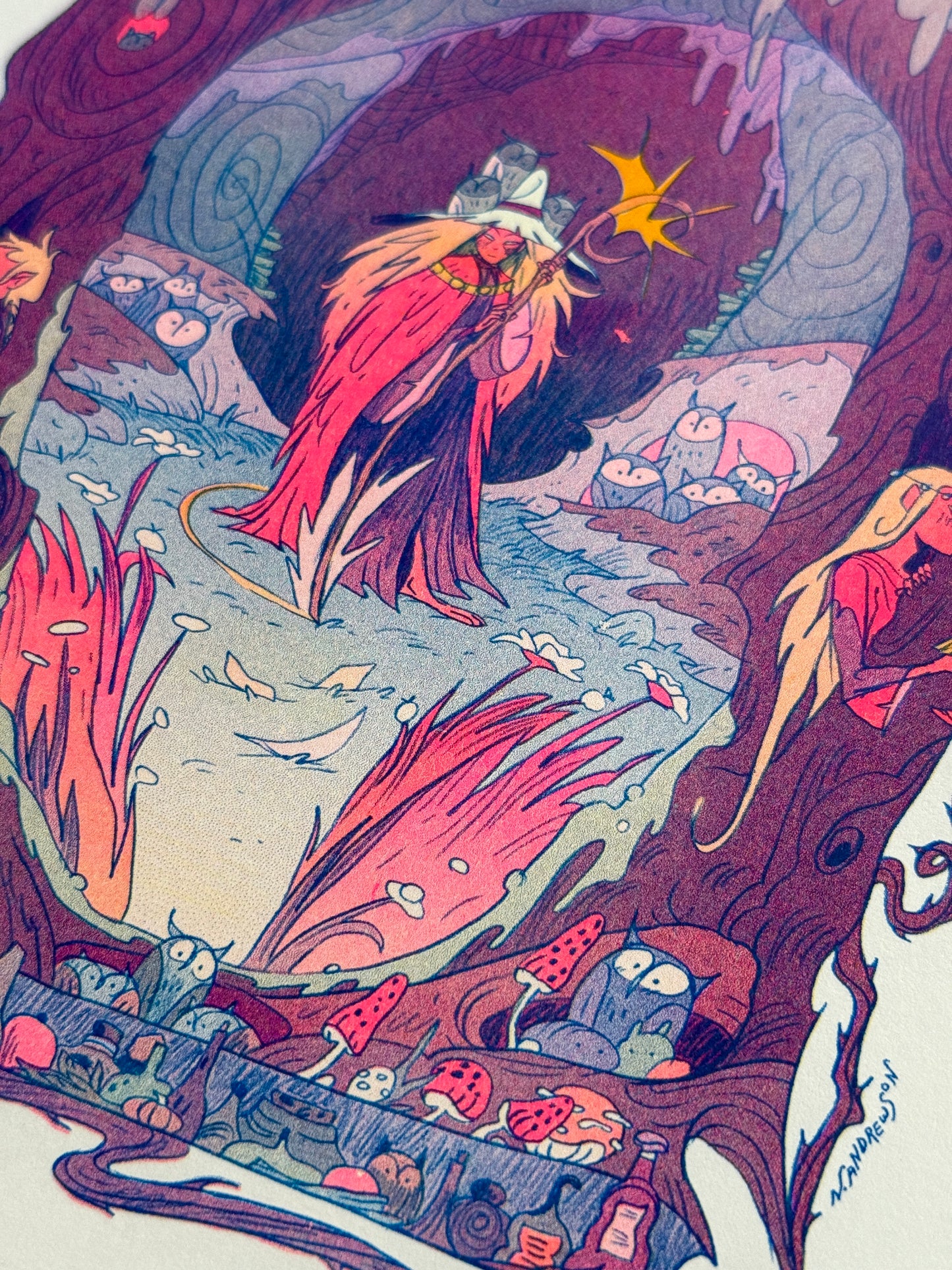 The Moon Witch Large Riso Print / Woodfolk Collection