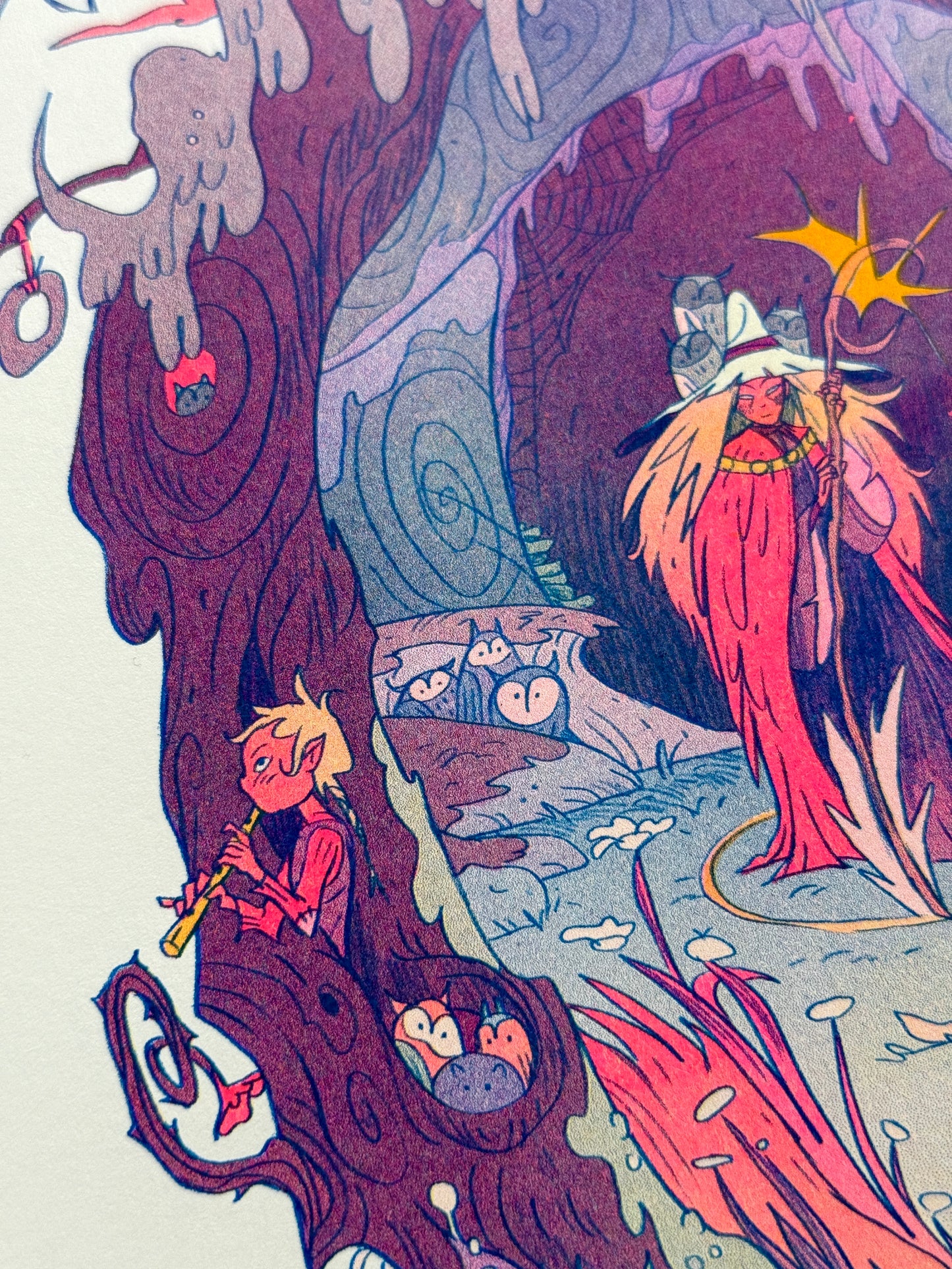 The Moon Witch Small Riso Print / Woodfolk Collection