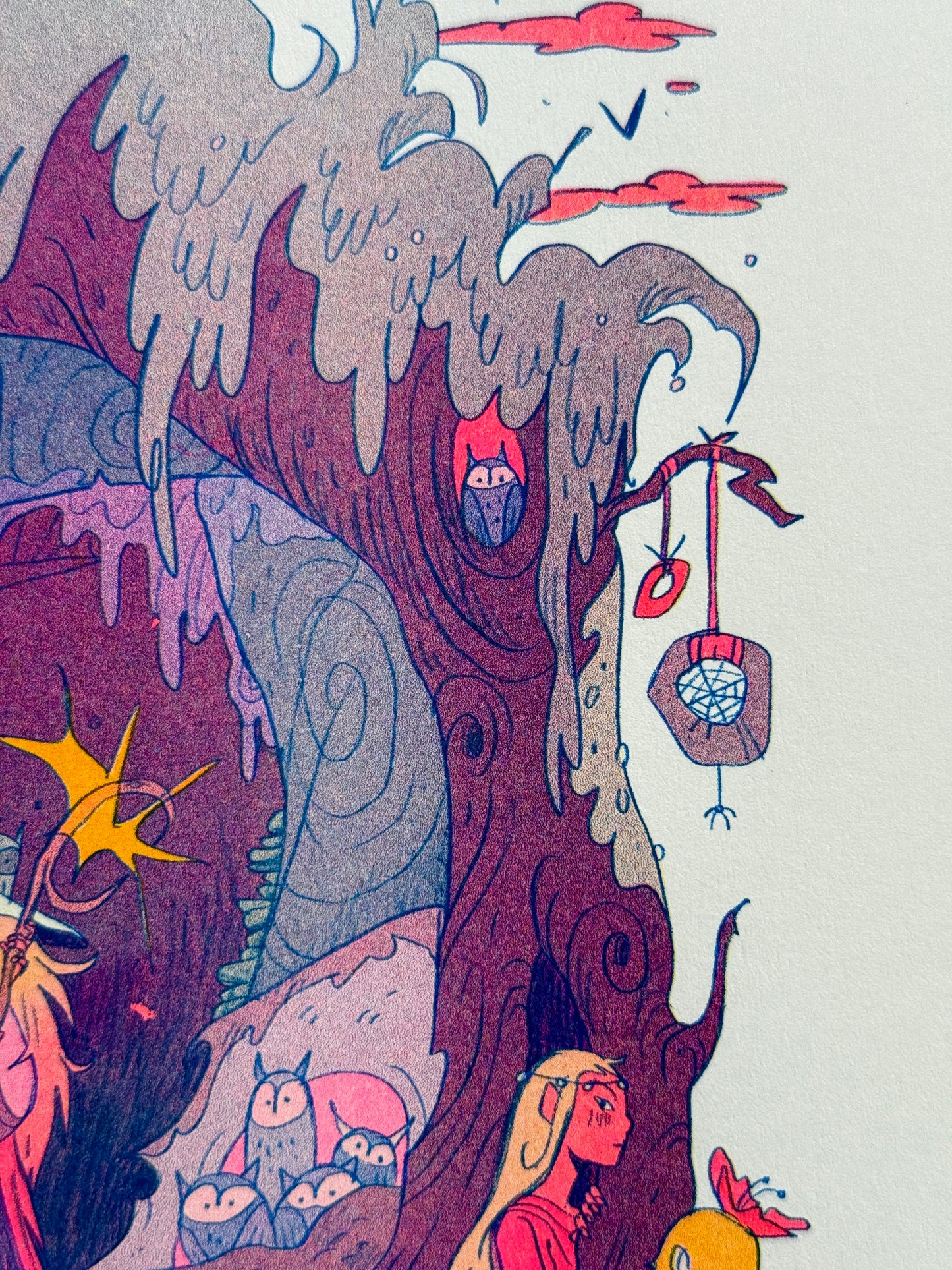 The Moon Witch Small Riso Print / Woodfolk Collection