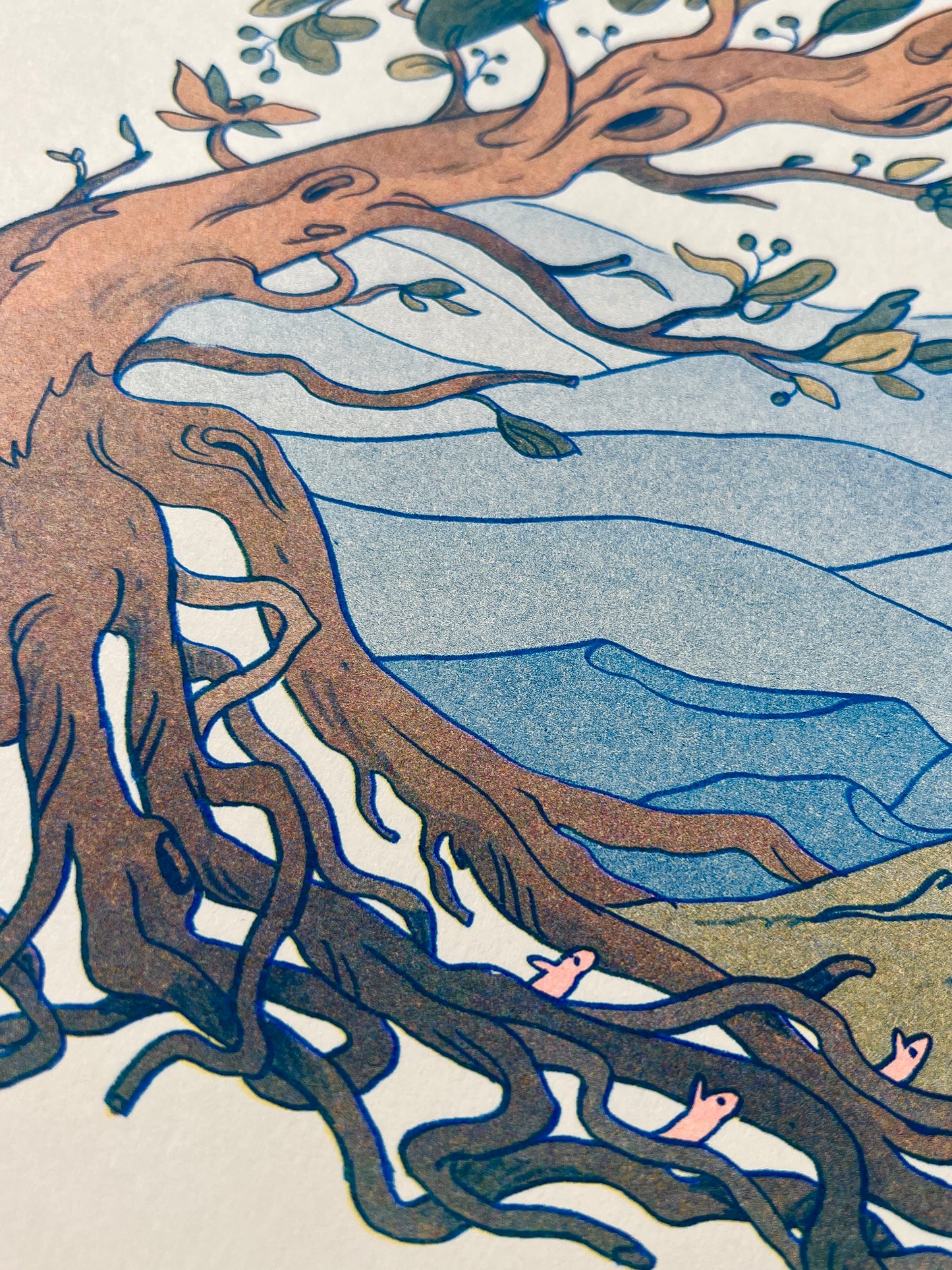 Mountain Magic Large Riso Print