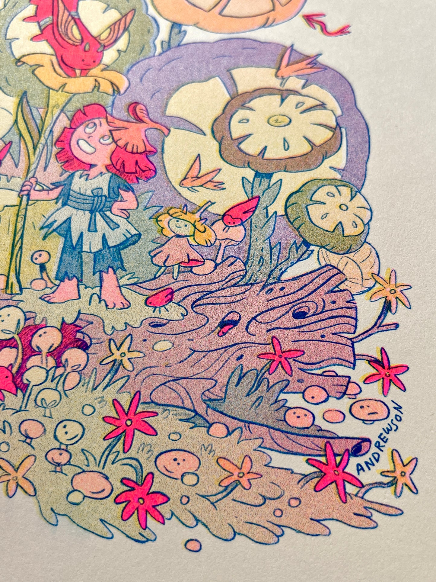 Flower Girl Riso Print