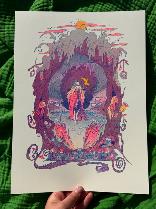 The Moon Witch Large Riso Print / Woodfolk Collection