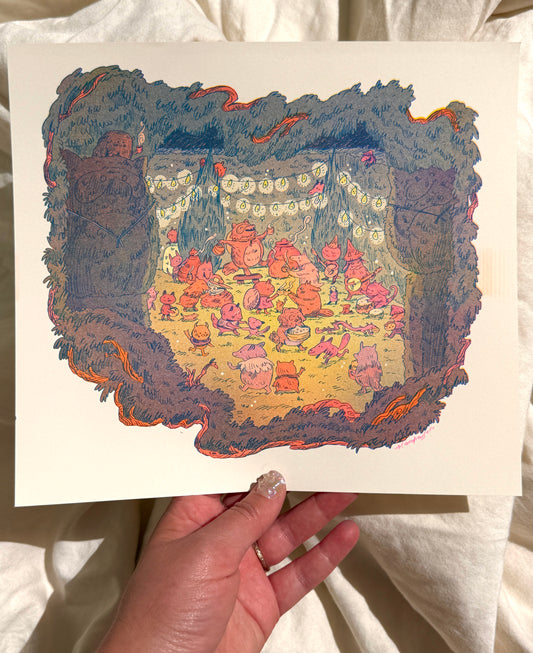Maze's End Small Riso Print