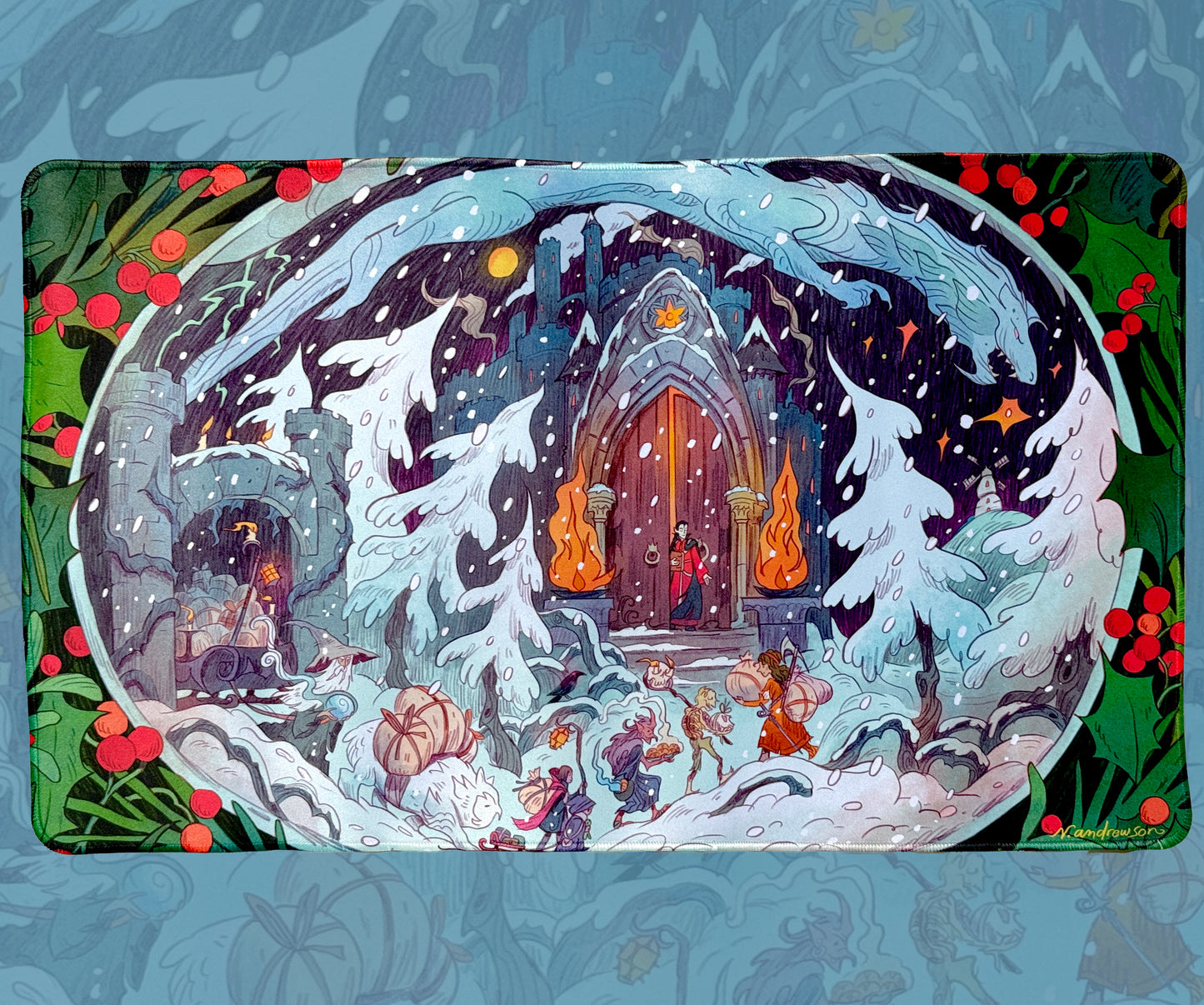 D&D Holiday Card Desk-mat / Playmat